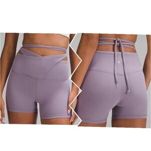 Lululemon New Align Wrap Waist Short 4” 10 Medium Purple Ash
